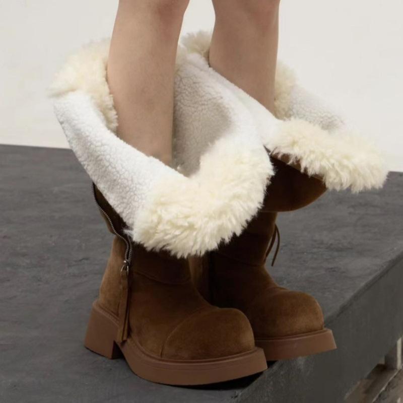 European goods big tube circumference velvet thick-soled snow boots women s 2025 autumn and winter new fur integrated warm knight boots long boots 40 коричневый
European goods big tube circumference velvet thick-soled snow boots women s 2025 autumn and winter new fur integrated warm knight boots long boots 40 коричневый