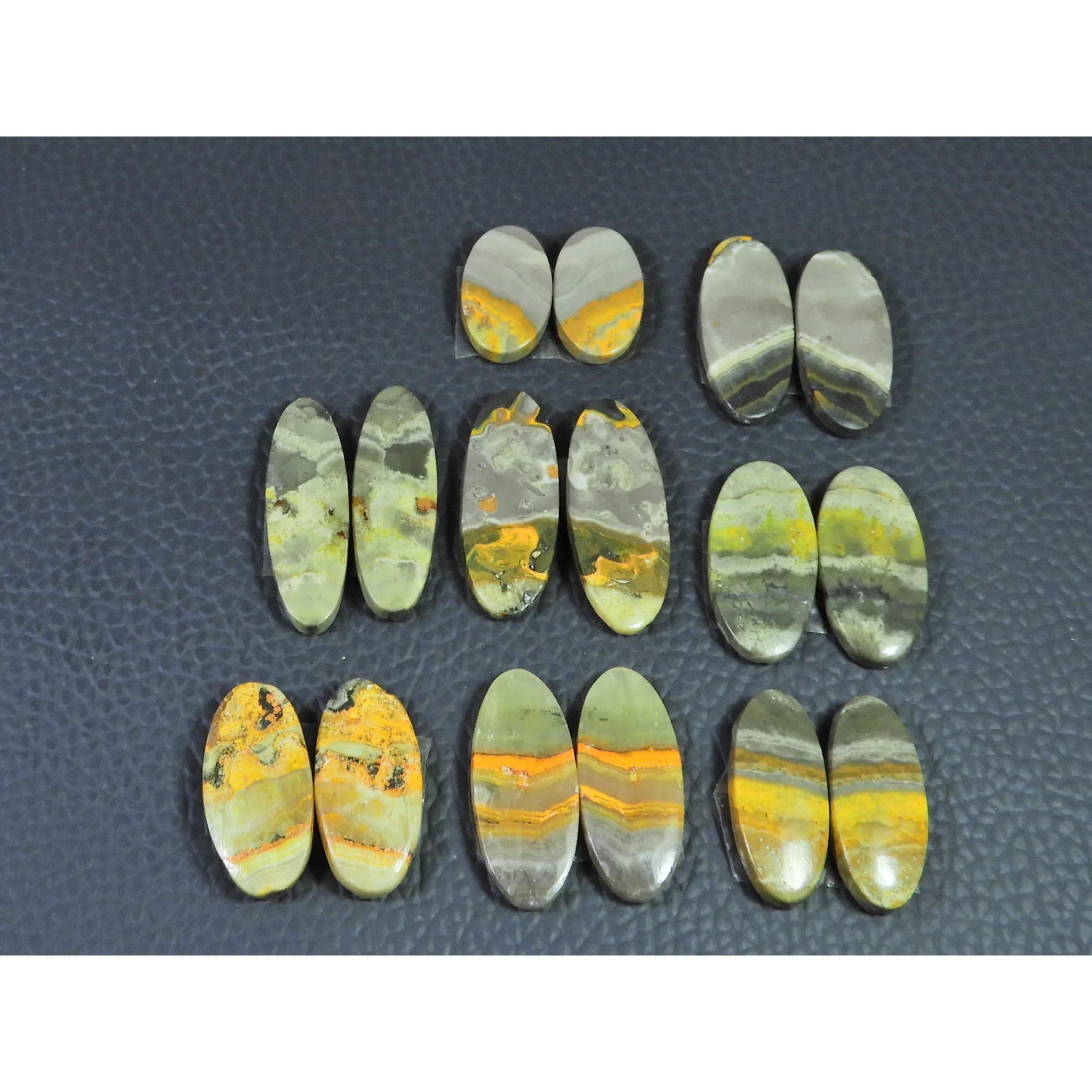 114Cts.Natural Bumble Bee Jasper Matched Pair Oval Loose Gemstone 08Pair Lot C-2222
114Cts.Natural Bumble Bee Jasper Matched Pair Oval Loose Gemstone 08Pair Lot C-2222