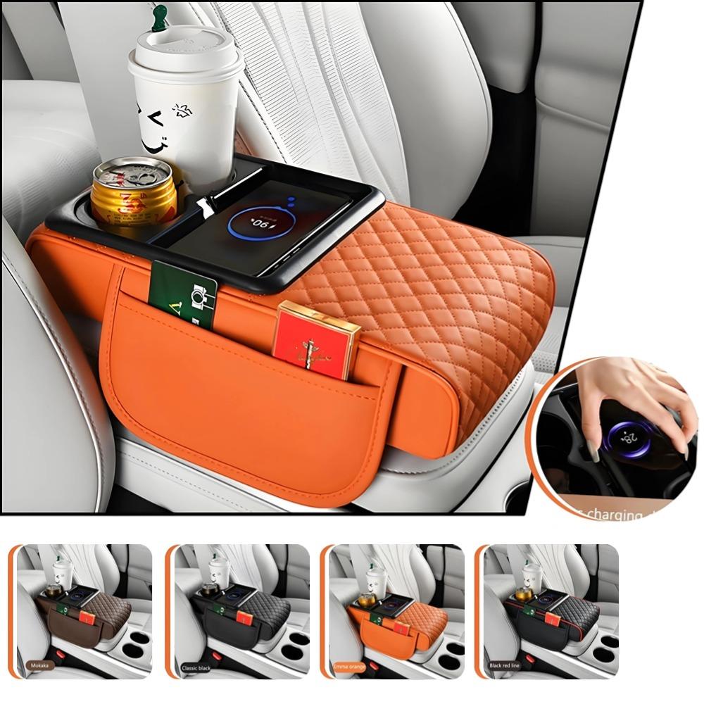 Car Center Console Armrest Cushion Universal Car Armrest Pad Wireless Charging Phone Tissues Cup Holder Organizers Leather Armrest Mat Car Accessories
Car Center Console Armrest Cushion Universal Car Armrest Pad Wireless Charging Phone Tissues Cup Holder Organizers Leather Armrest Mat Car Accessories