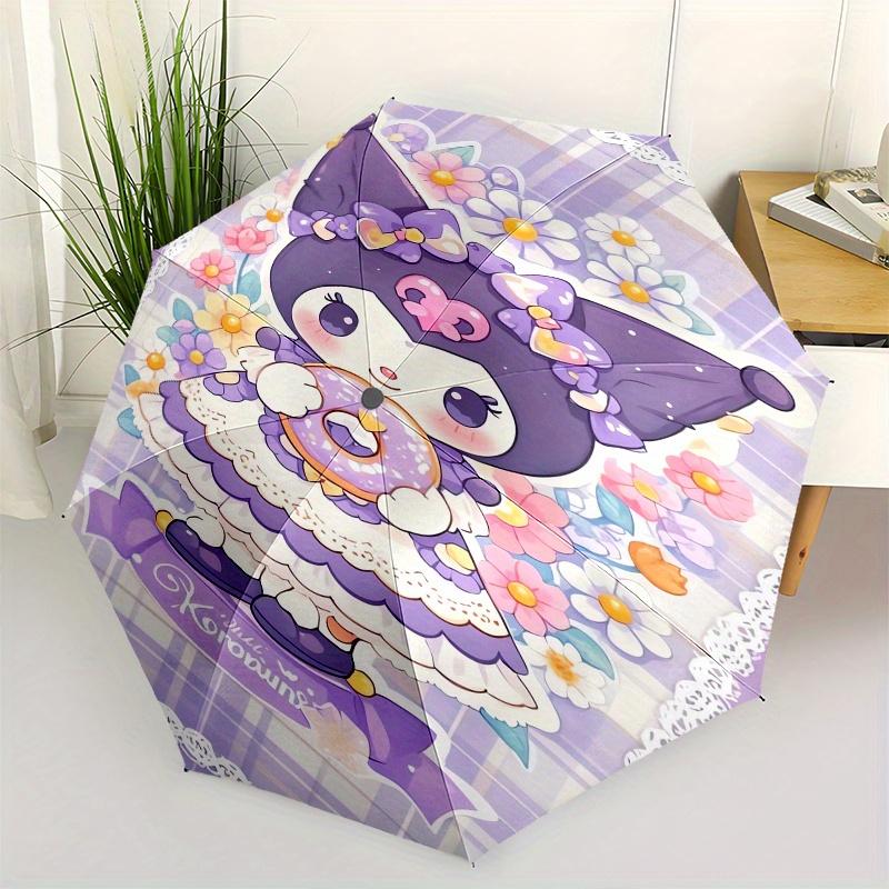 Kuromi Automatic Folding Umbrella Simple 8 Rib Design, Bright Cartoon Pattern, Durable Iron Frame, Suitable For Travel, Outdoor, Beach Cute
Kuromi Automatic Folding Umbrella Simple 8 Rib Design, Bright Cartoon Pattern, Durable Iron Frame, Suitable For Travel, Outdoor, Beach Cute