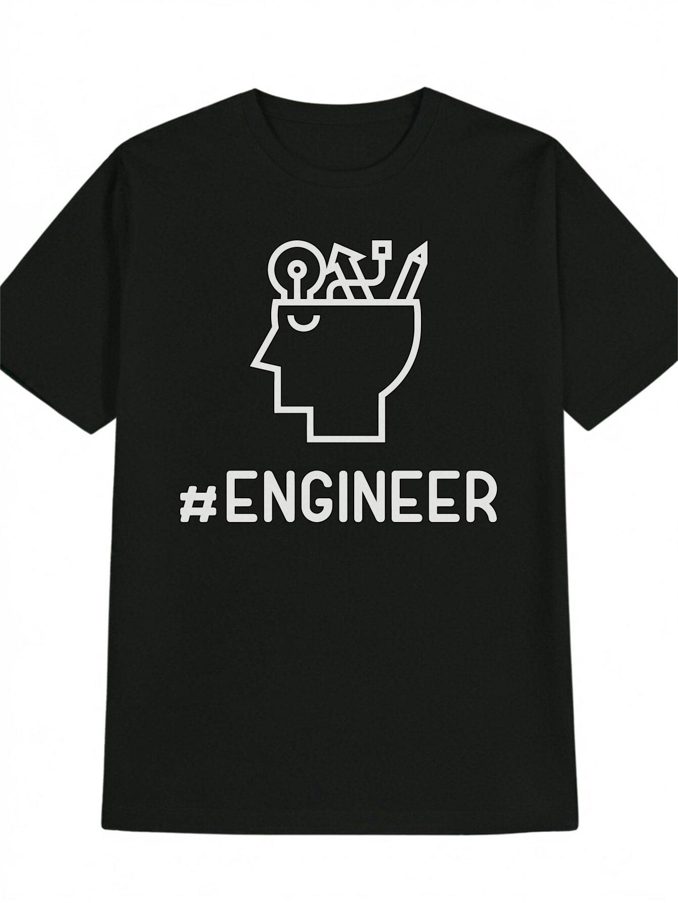 Casual Black T-shirt with White Engineer Graphic - I m an Engineer Design S
Casual Black T-shirt with White Engineer Graphic - I m an Engineer Design S