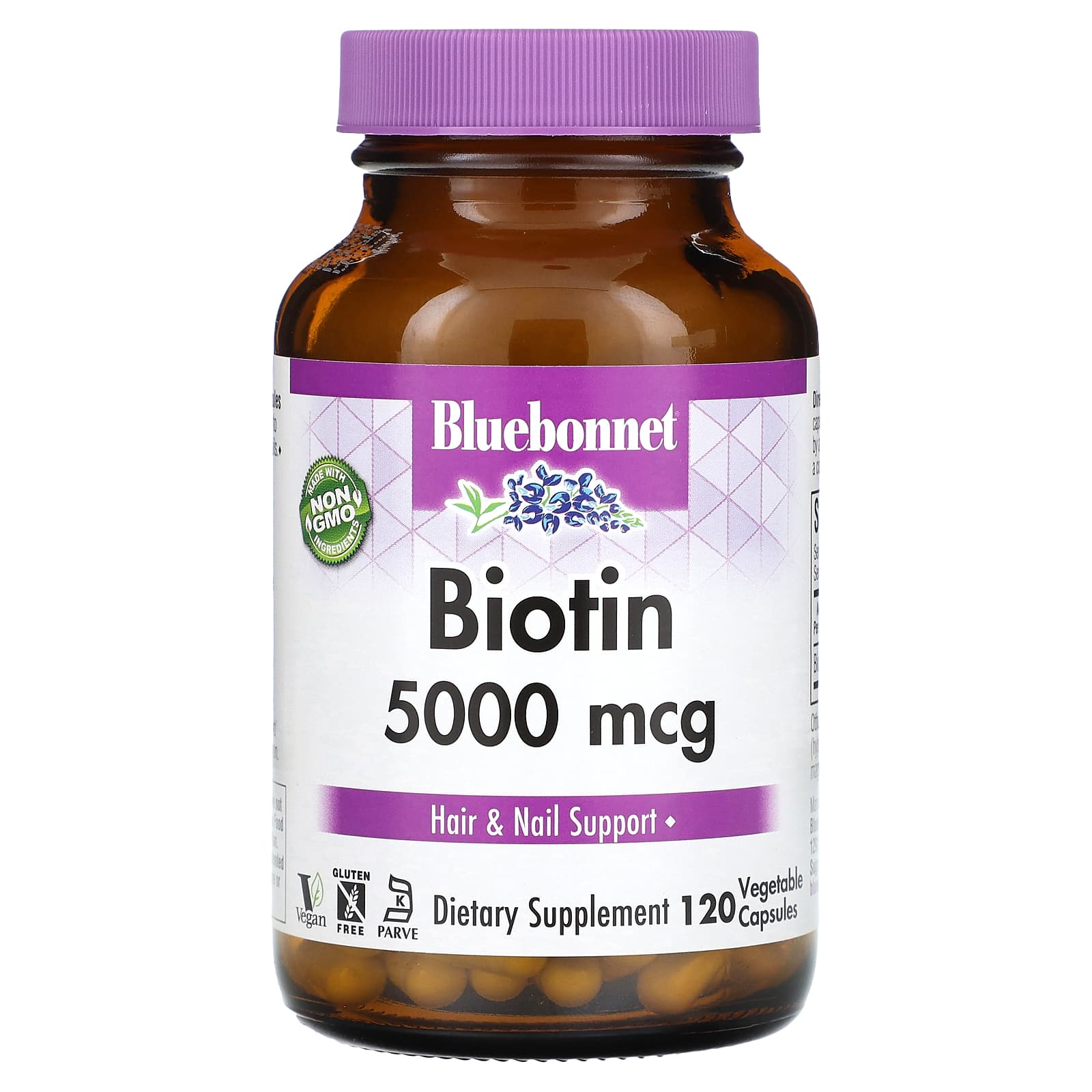 Bluebonnet Nutrition, Біотин, 5000 мкг, 120 вегетаріанських капсул
Bluebonnet Nutrition, Біотин, 5000 мкг, 120 вегетаріанських капсул