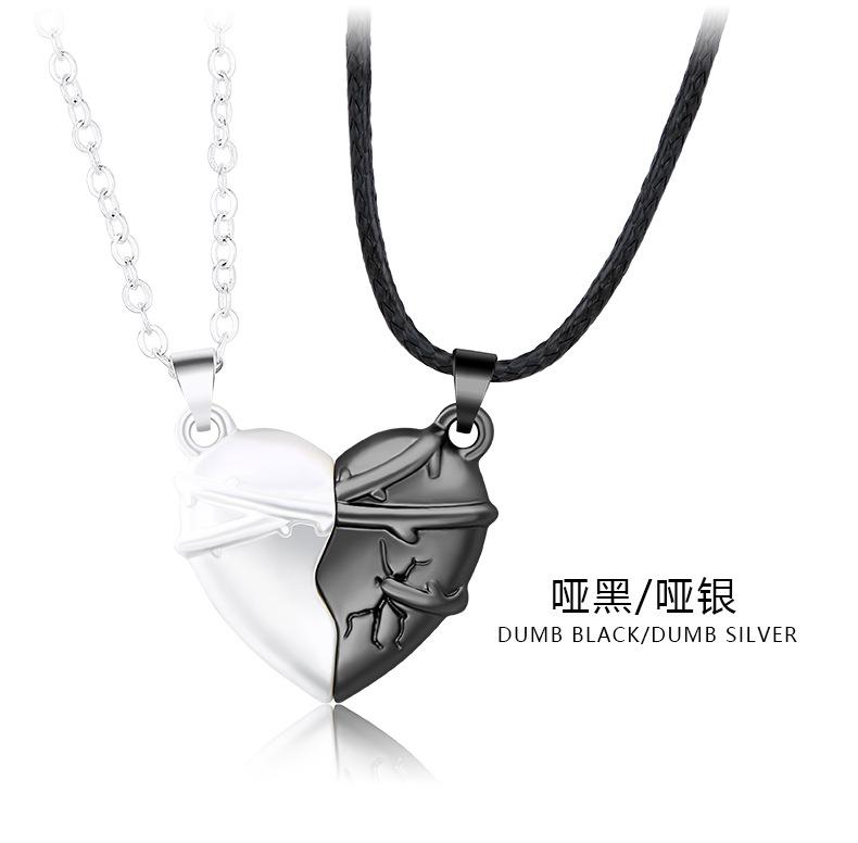 Heart-shaped Couple Necklace With Magnetic Pendant, Unisex Alloy Jewelry Set, A Pair Of Heart-shaped Magnetic Pendants. One Size
Heart-shaped Couple Necklace With Magnetic Pendant, Unisex Alloy Jewelry Set, A Pair Of Heart-shaped Magnetic Pendants. One Size
