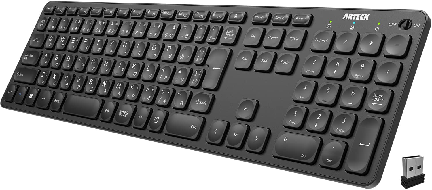 Arteck 2.4G Wireless Keyboard, Lightweight, Full-Size with Numeric Keypad, Media Functions, and Hotkeys, Compatible with Computers, Desktops, PCs,
Arteck 2.4G Wireless Keyboard, Lightweight, Full-Size with Numeric Keypad, Media Functions, and Hotkeys, Compatible with Computers, Desktops, PCs,