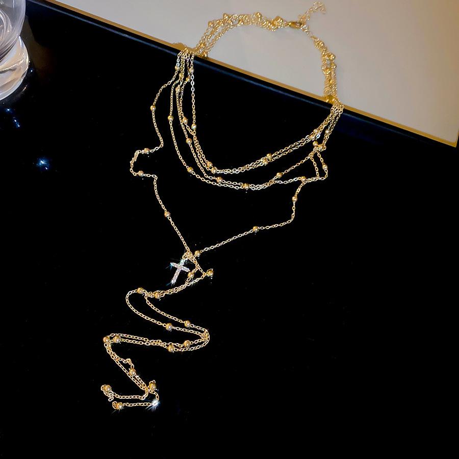 Fashion French Court Style Micro-inlaid Zircon Cross Pendant Multi-layer Chain Necklace for Women Designer Jewelry Accessories золотой
Fashion French Court Style Micro-inlaid Zircon Cross Pendant Multi-layer Chain Necklace for Women Designer Jewelry Accessories золотой