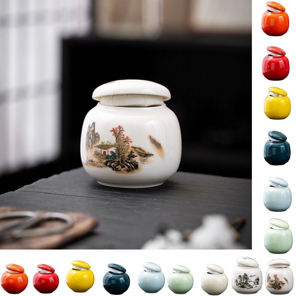 Empty Tea Storage Jar Sub-bottling Tea Box Elegant Color Glaze Ceramic Jars Powder Dark Green-Round
Empty Tea Storage Jar Sub-bottling Tea Box Elegant Color Glaze Ceramic Jars Powder Dark Green-Round