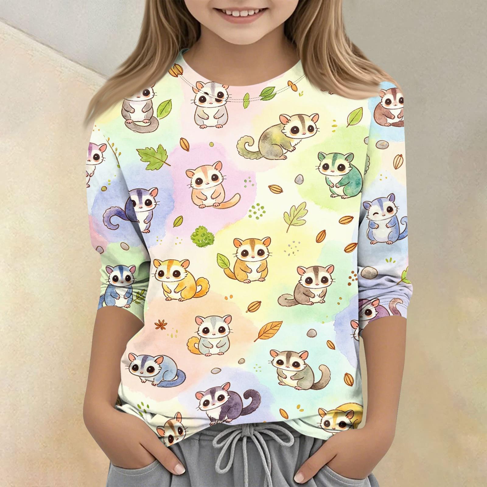 Kids Animal Print Crew Neck Three Quarter Sleeve Casual T Shirt Soft Fabric Comfortable Fit Lightweight Design for Everyday Wear 120
Kids Animal Print Crew Neck Three Quarter Sleeve Casual T Shirt Soft Fabric Comfortable Fit Lightweight Design for Everyday Wear 120