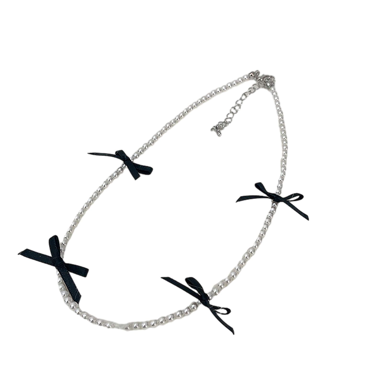 Delicate Pearl Bowknot Necklace Bohemian Neckchain Bow Beaded Choker Fashionable Clavicle Chain for Women Girls Neckwear A
Delicate Pearl Bowknot Necklace Bohemian Neckchain Bow Beaded Choker Fashionable Clavicle Chain for Women Girls Neckwear A