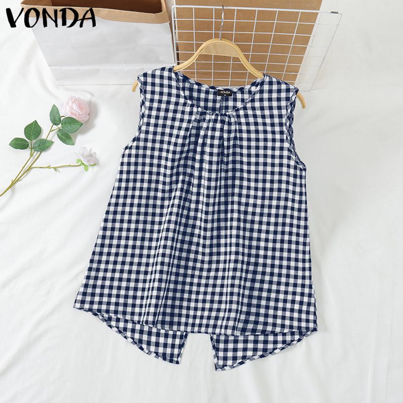 VONDA Летние женские топы без рукавов с клетчатым принтом и неровным низом 2XL темно-синий
VONDA Летние женские топы без рукавов с клетчатым принтом и неровным низом 2XL темно-синий