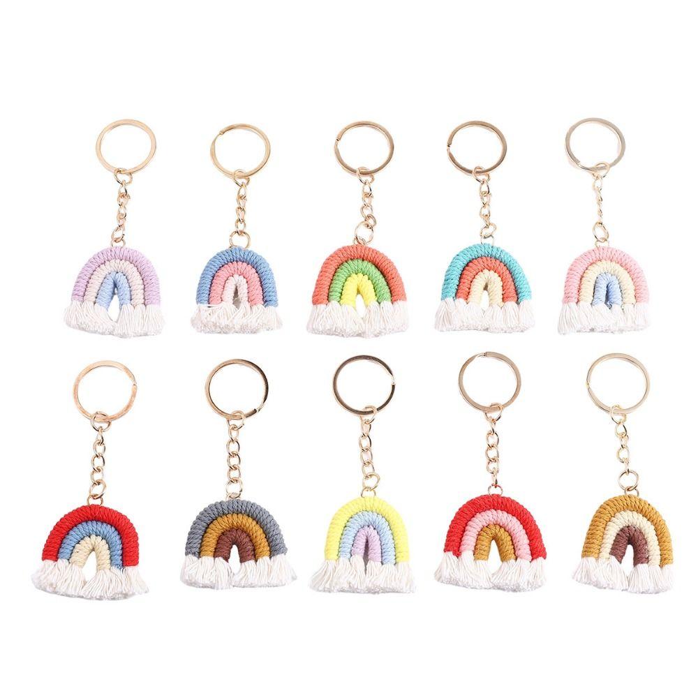 Fashion Handmade Woven Key Ring Pretty Knitted Rainbow Keychain Girl світло-рожевий колір
Fashion Handmade Woven Key Ring Pretty Knitted Rainbow Keychain Girl світло-рожевий колір