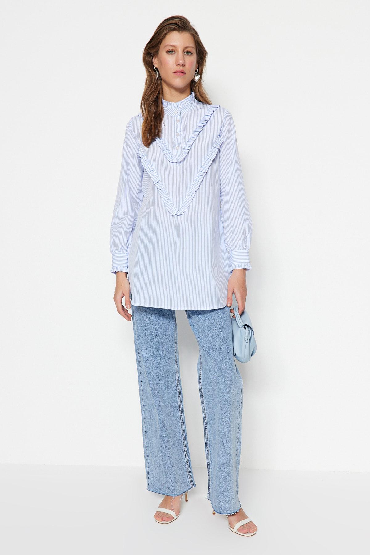 Туника - Синяя - Классический крой 
Туника - Синяя - Классический крой