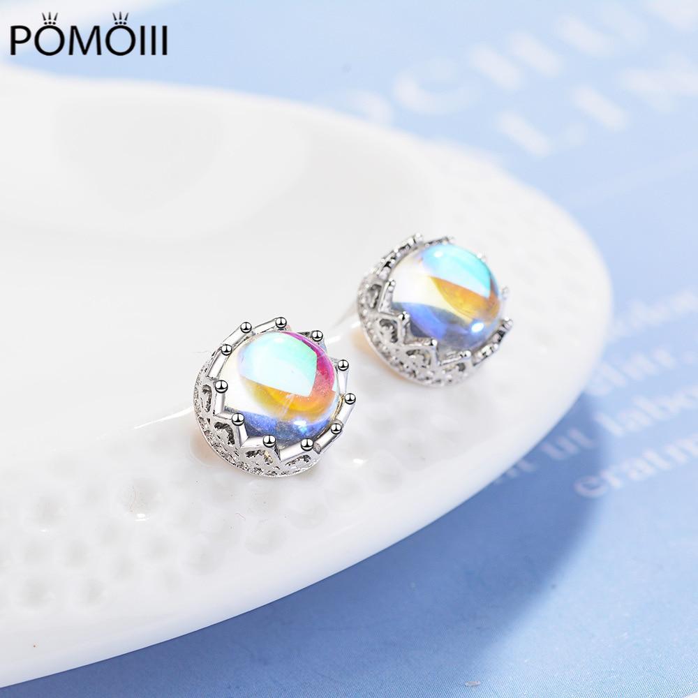 925 Sterling Silver Piercing Moonstone Crown Round Stud Earring For Women Jewelry Pendientes 2023 Oorbellen Eh057
925 Sterling Silver Piercing Moonstone Crown Round Stud Earring For Women Jewelry Pendientes 2023 Oorbellen Eh057