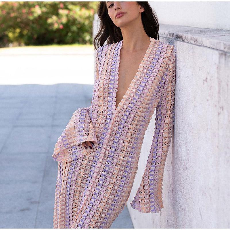 Лоскутное Женское Трикотажное Платье с Глубоким V-образным Вырезом, Расклешенными Рукавами, Связанное крючком Длинное Платье С Разрезом, Женское Осеннее Праздничное Платье L
Лоскутное Женское Трикотажное Платье с Глубоким V-образным Вырезом, Расклешенными Рукавами, Связанное крючком Длинное Платье С Разрезом, Женское Осеннее Праздничное Платье L