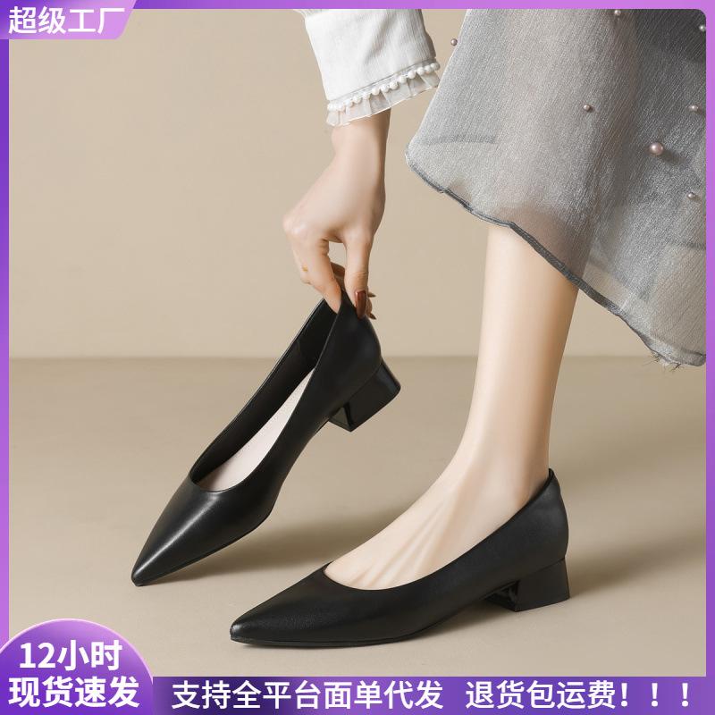 Pointed single shoes women s light mouth thick heel high heels one pedal black commuter work shoes 34
Pointed single shoes women s light mouth thick heel high heels one pedal black commuter work shoes 34