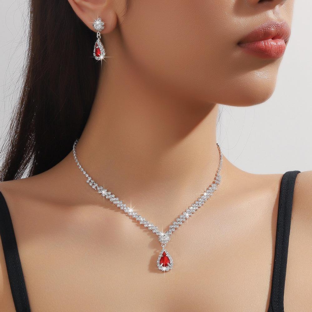 Round Droplet Bridal Jewelry Set Zinc Zinc Alloy Wedding Rhinestone Set Brilliant Luxury Bracelet Birthday білий
Round Droplet Bridal Jewelry Set Zinc Zinc Alloy Wedding Rhinestone Set Brilliant Luxury Bracelet Birthday білий