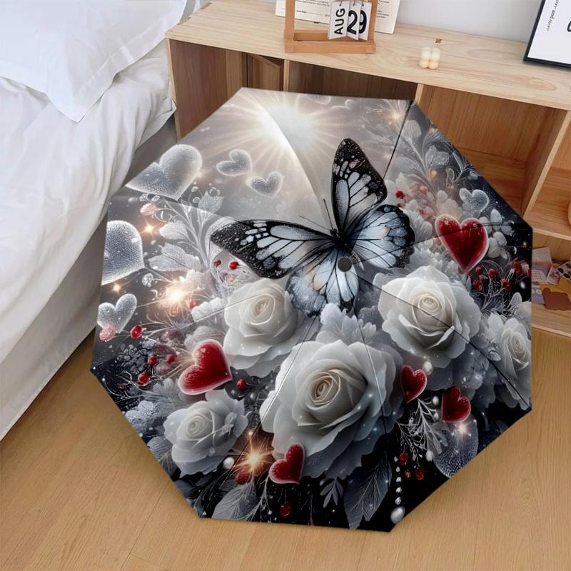Automatic Open/Close Umbrella with One-Touch Button - Elegant Gothic Floral & Butterfly Design in Black/Gray/White/Red/ - Auto
Automatic Open/Close Umbrella with One-Touch Button - Elegant Gothic Floral & Butterfly Design in Black/Gray/White/Red/ - Auto