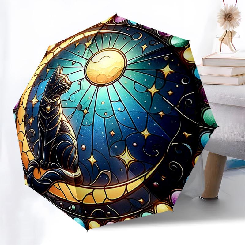 1pc Stained Glass Cat Design Automatic Folding Umbrella - Portable 3-Fold Design with Iron Frame, Outdoor for Fans, Travelers, Daily Use, Festive Gift
1pc Stained Glass Cat Design Automatic Folding Umbrella - Portable 3-Fold Design with Iron Frame, Outdoor for Fans, Travelers, Daily Use, Festive Gift