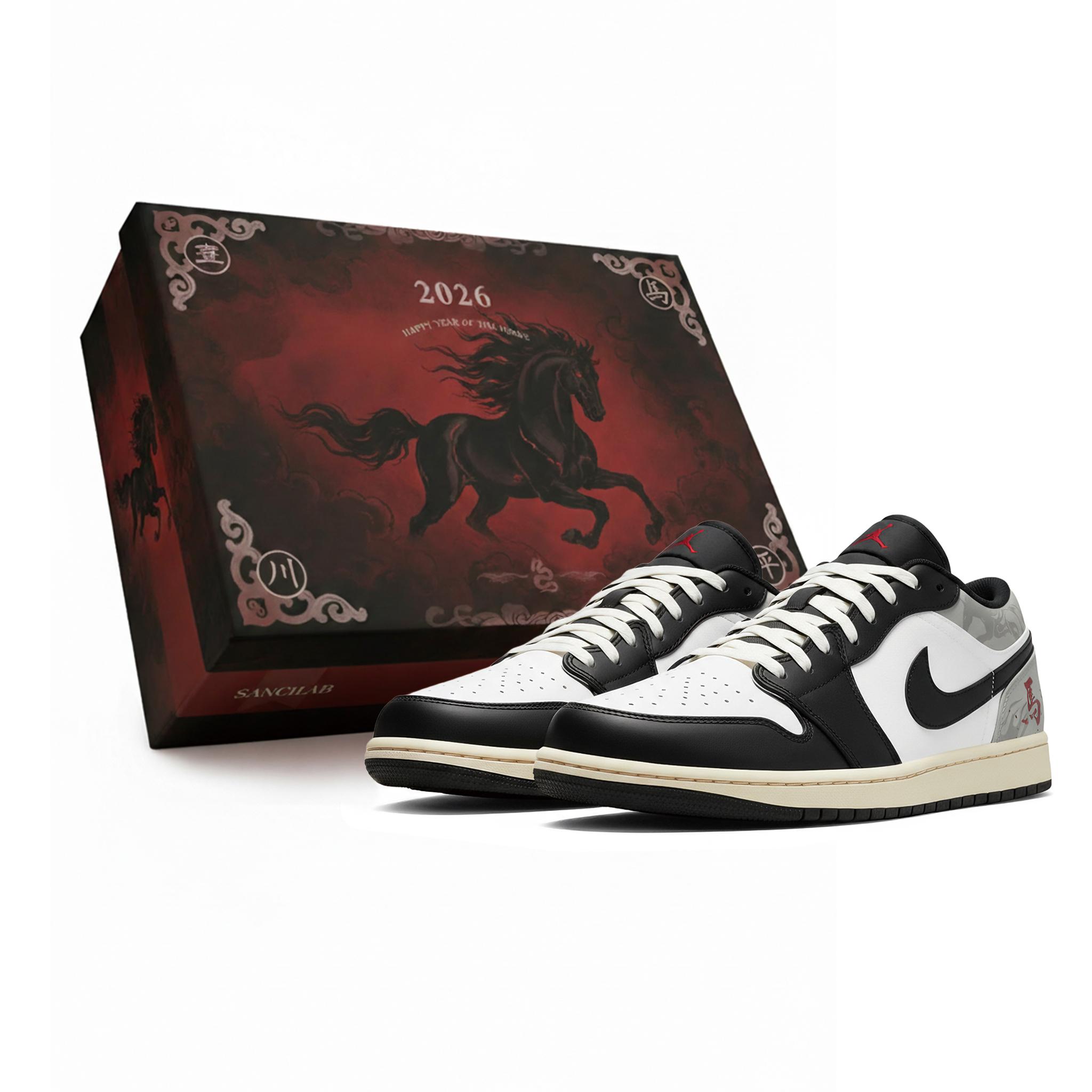 Jordan Air Jordan 1 Low CNY Horse Year, Three Times Laboratory, Ink Horse Chasing The Wind, Box Abrasion Resistant 553558-040(Team-S-BOX) 45.5
Jordan Air Jordan 1 Low CNY Horse Year, Three Times Laboratory, Ink Horse Chasing The Wind, Box Abrasion Resistant 553558-040(Team-S-BOX) 45.5