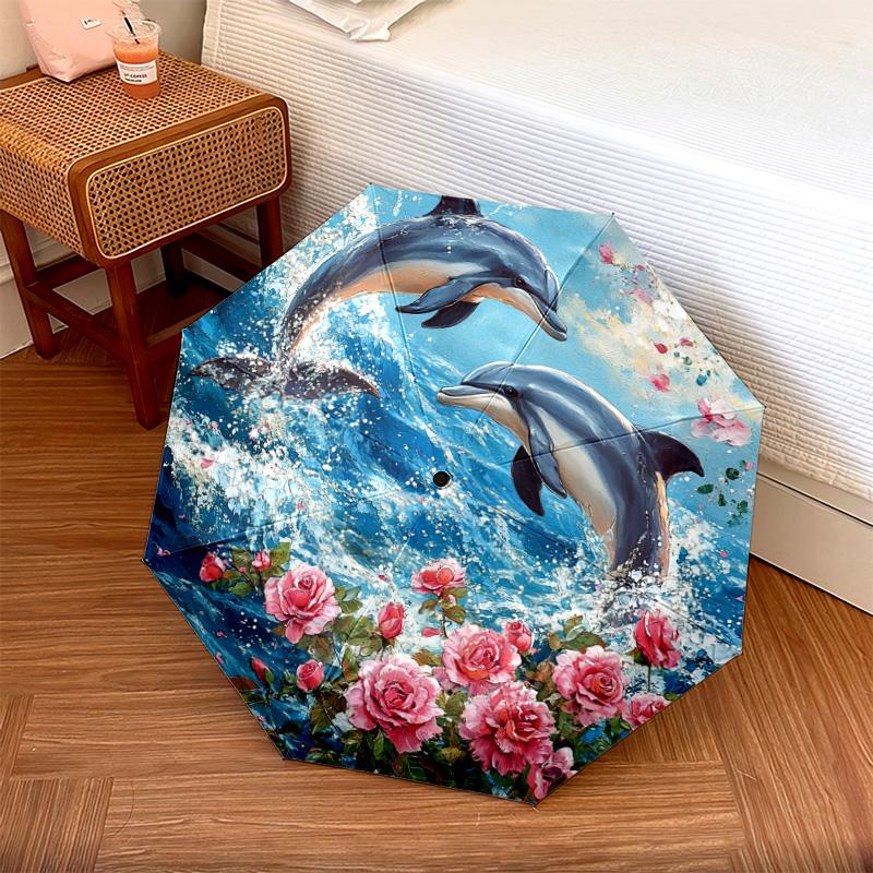 1 PC Automatic Folding Umbrella - Dolphins Pattern, Portable & Foldable Design with 8 Ribs, Christmas Birthday Gifts
1 PC Automatic Folding Umbrella - Dolphins Pattern, Portable & Foldable Design with 8 Ribs, Christmas Birthday Gifts