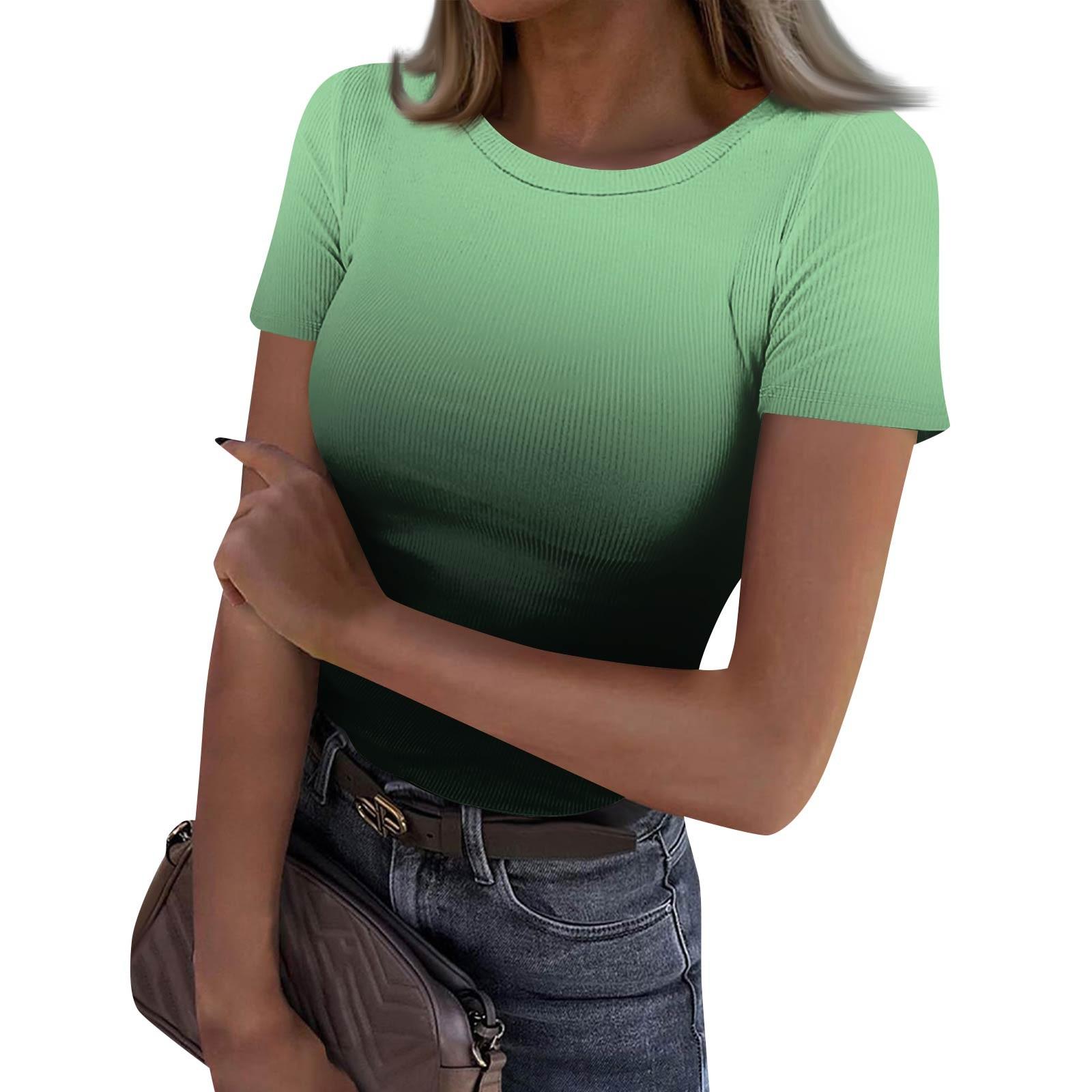 Женская узкая футболка, модный повседневный свитер с круглым вырезом и коротким рукавом XL
Женская узкая футболка, модный повседневный свитер с круглым вырезом и коротким рукавом XL