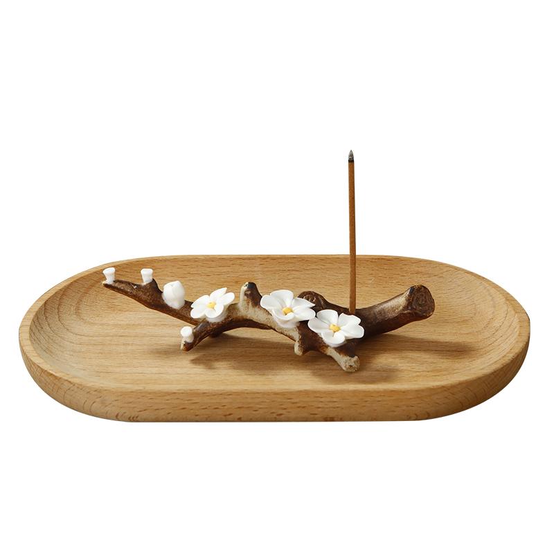 Ceramic Handicraft Simulation Plum Blossom Incense Burner Stick Incense Holder with Wooden Ash Tray Buddhism Supplies Home Decor
Ceramic Handicraft Simulation Plum Blossom Incense Burner Stick Incense Holder with Wooden Ash Tray Buddhism Supplies Home Decor