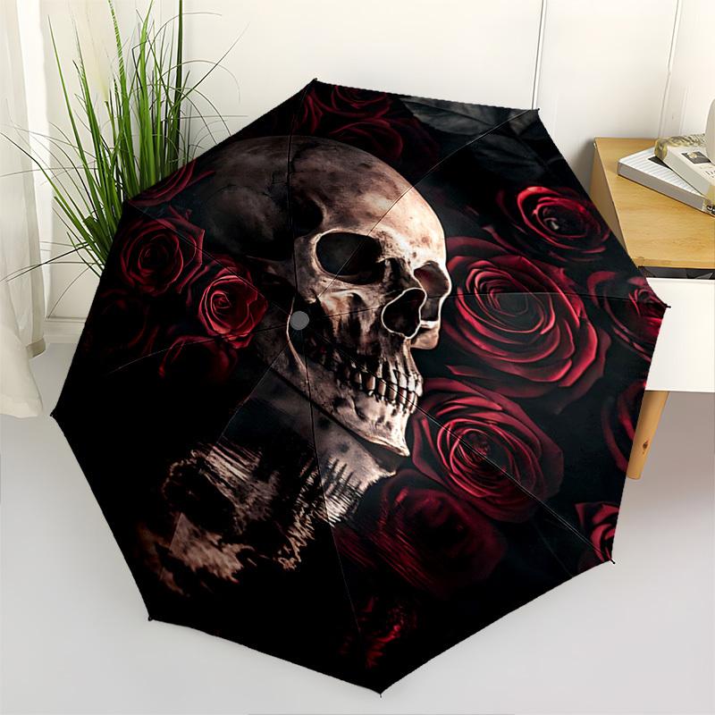 Skull Roses Automatic Folding Umbrella Compact 8 rib Design, Unique Style, Suitable for Everyday Outdoor Use, Perfect Gift for Friends and F
Skull Roses Automatic Folding Umbrella Compact 8 rib Design, Unique Style, Suitable for Everyday Outdoor Use, Perfect Gift for Friends and F