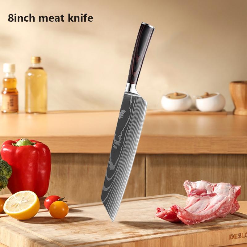 Кухонные ножи Laser Damascus Японский нож Santoku Нож для разделки мяса Профессиональный поварской нож Кухонные принадлежности
Кухонные ножи Laser Damascus Японский нож Santoku Нож для разделки мяса Профессиональный поварской нож Кухонные принадлежности