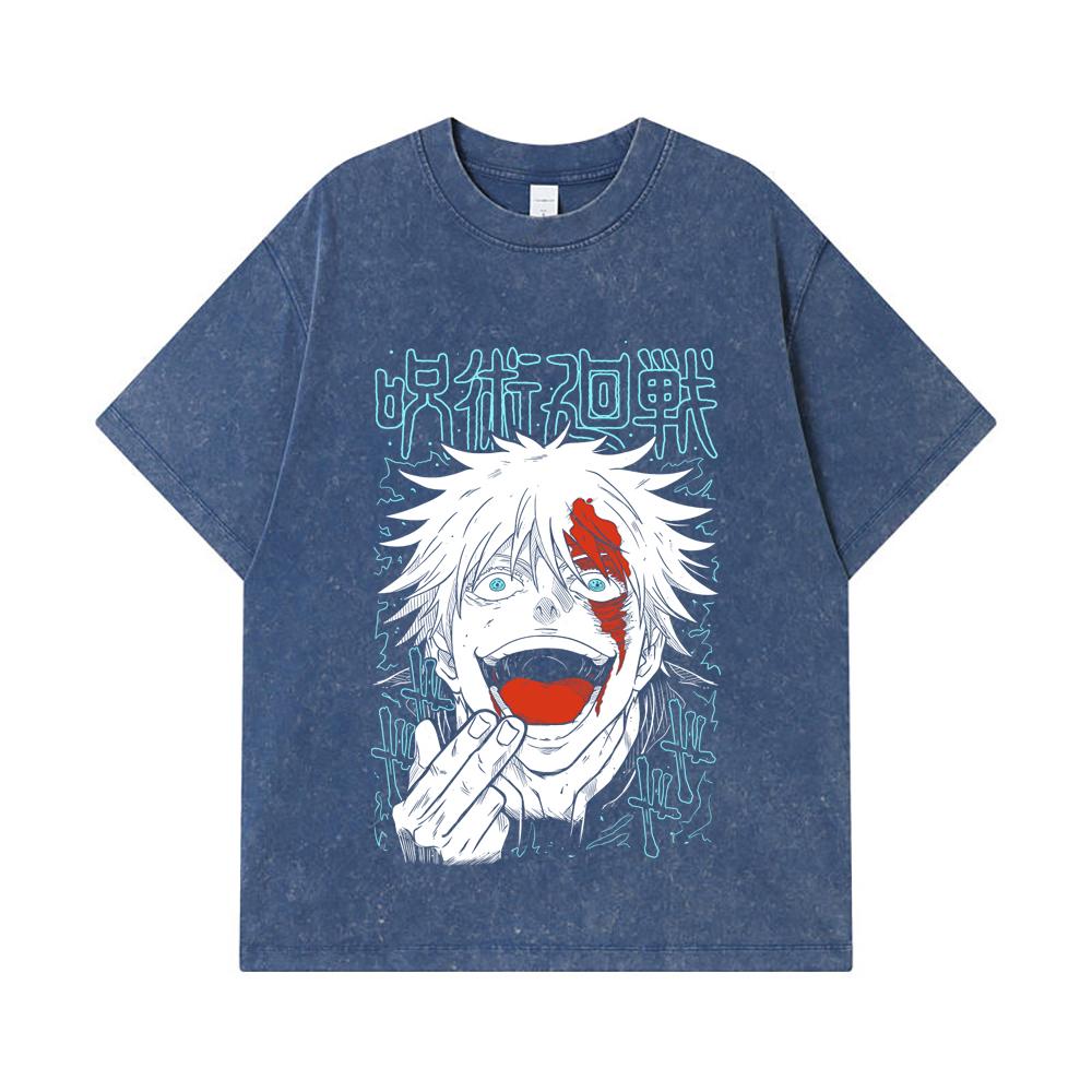 275 GSM Washed T-shirts 100% Cotton Jujutsu Kaisen V1 Gojo Print Unisex Heavy Cotton T Shirt 2XL королівський синій колір
275 GSM Washed T-shirts 100% Cotton Jujutsu Kaisen V1 Gojo Print Unisex Heavy Cotton T Shirt 2XL королівський синій колір