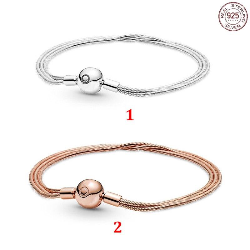 New 925 Sterling Silver Basic Chain Multi-Loop Snake Bracelet Fit Original Pamura Charm Beads DIY Women s Fine Jewelry
New 925 Sterling Silver Basic Chain Multi-Loop Snake Bracelet Fit Original Pamura Charm Beads DIY Women s Fine Jewelry