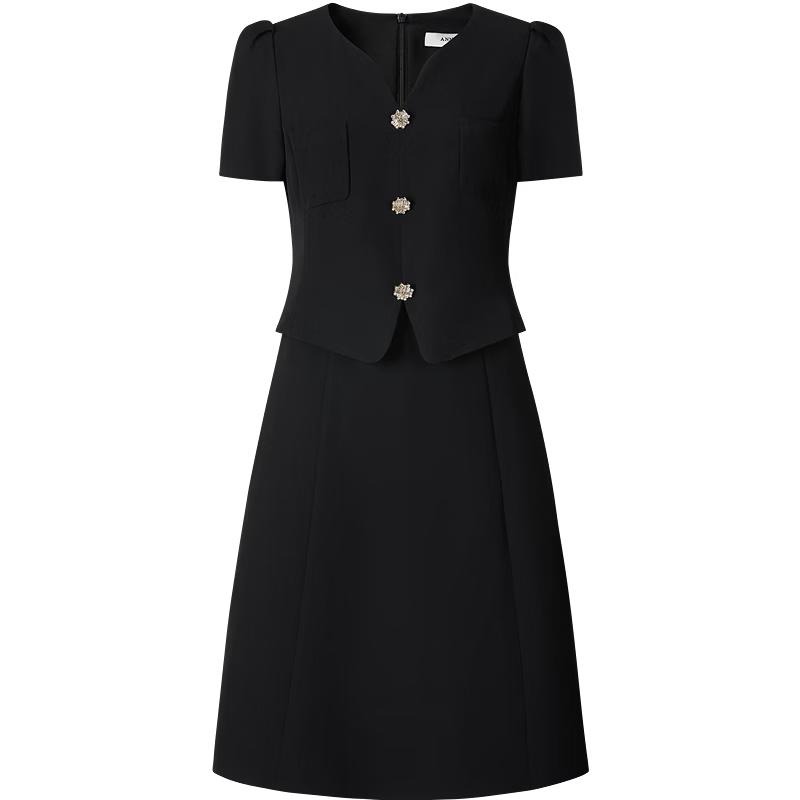 Elegant Hepburn Style Puff Sleeve Faux Two-piece Dress M
Elegant Hepburn Style Puff Sleeve Faux Two-piece Dress M