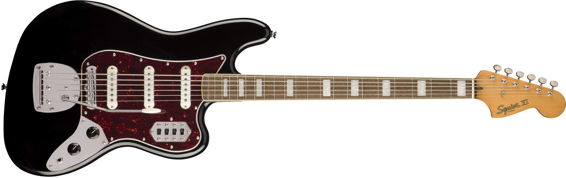 Squier by Fender Electric Bass Classic Vibe Bass VI, Laurel Fingerboard, Black with Soft Case Full
Squier by Fender Electric Bass Classic Vibe Bass VI, Laurel Fingerboard, Black with Soft Case Full