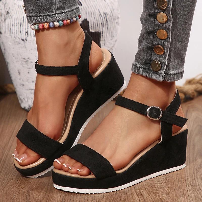 Fashion Ankle Strap Wedge Heel Sandals for Women Summer Fashion Chunky Platform Sandals Woman Plus Size Lightweight Thick Sole Sandalias 43 чёрный
Fashion Ankle Strap Wedge Heel Sandals for Women Summer Fashion Chunky Platform Sandals Woman Plus Size Lightweight Thick Sole Sandalias 43 чёрный