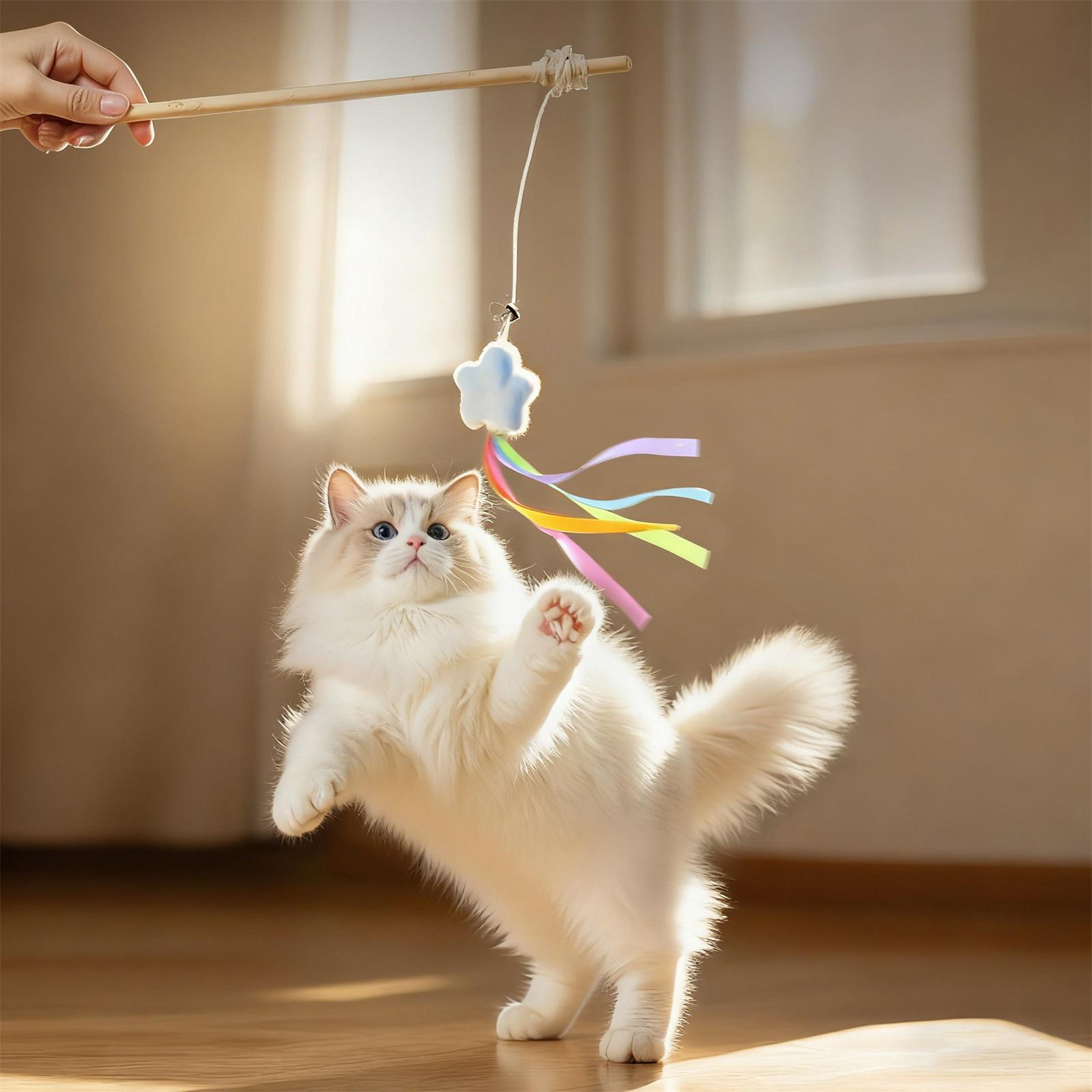 Pet Teaser Wand, A Self Entertaining Pet Toy For Relieving Boredom; Doll Shaped Ribbon Pet Teaser Wand With Wooden Stick. One Size
Pet Teaser Wand, A Self Entertaining Pet Toy For Relieving Boredom; Doll Shaped Ribbon Pet Teaser Wand With Wooden Stick. One Size