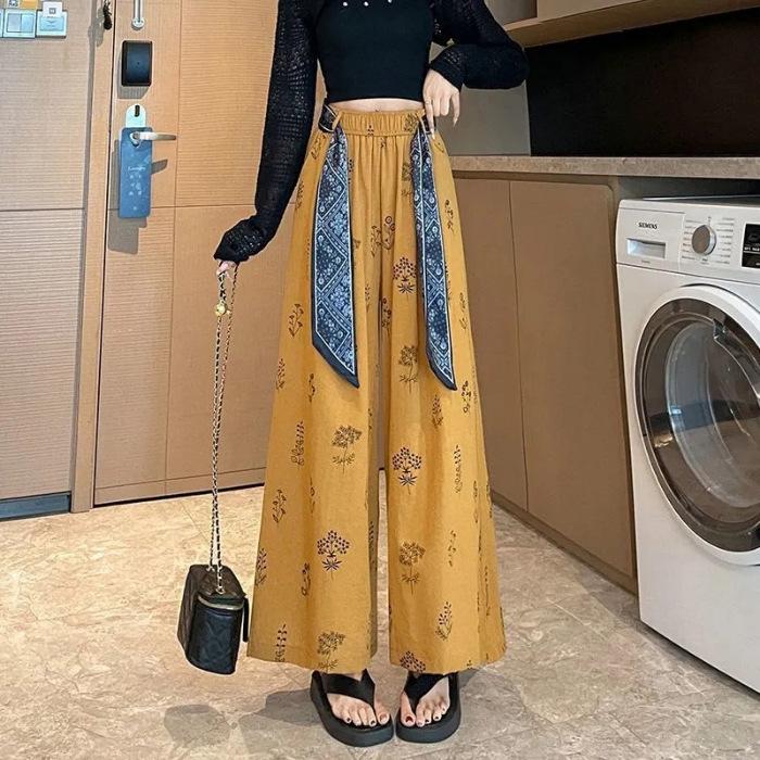 Ethnic Style Ice Silk Women s Wide Leg Cropped Pants with Belt M жовтий
Ethnic Style Ice Silk Women s Wide Leg Cropped Pants with Belt M жовтий