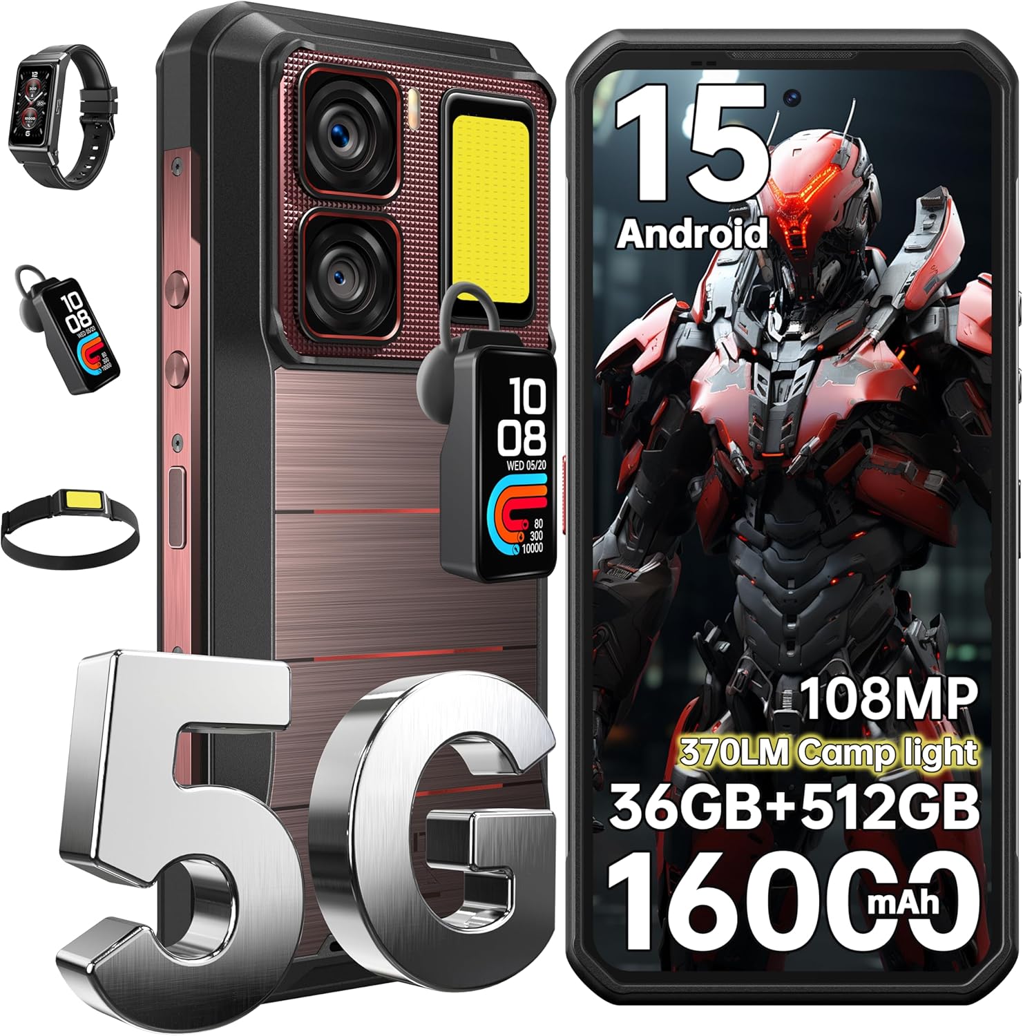 OUKITEL WP300 5G Мобільний телефон 36 ГБ+512 ГБ 16000 мАг 108 МП Android 15 Смартфон червоний
OUKITEL WP300 5G Мобільний телефон 36 ГБ+512 ГБ 16000 мАг 108 МП Android 15 Смартфон червоний