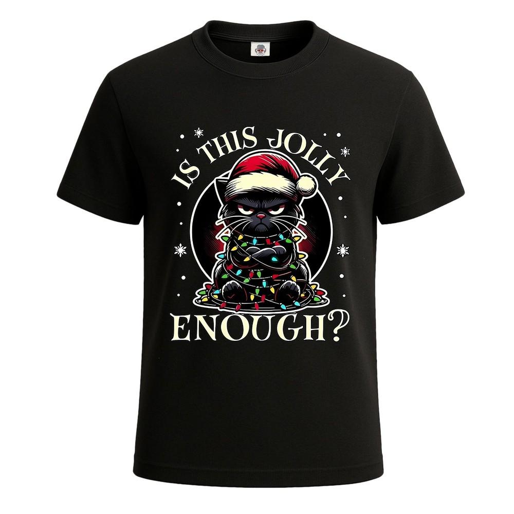 Is This Jolly Enough Black Cat Merry Christmas Tree Men#039;s TShirt joke Tee Top Unisex T-Shirt L
Is This Jolly Enough Black Cat Merry Christmas Tree Men#039;s TShirt joke Tee Top Unisex T-Shirt L