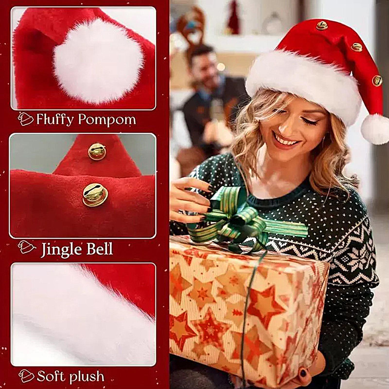 Santa Hat with Bells Christmas Costume Hat Dress Up Holiday White Red Caps Gift for Kids Men Women Dress Up Holiday Hat A
Santa Hat with Bells Christmas Costume Hat Dress Up Holiday White Red Caps Gift for Kids Men Women Dress Up Holiday Hat A