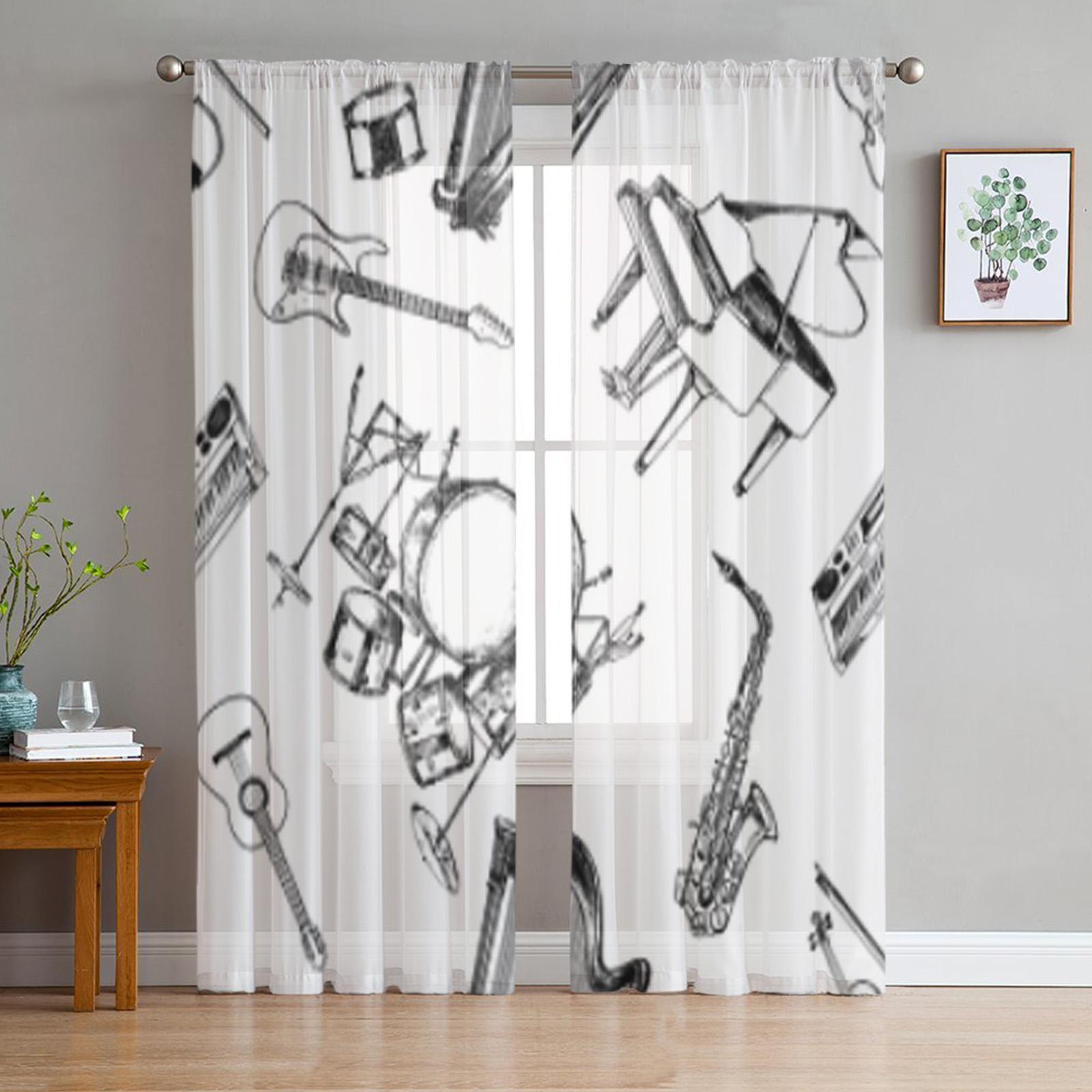 Музыкальные ноты, черно-белые прозрачные занавески для гостиной, спальни, вуаль, шторы для окон, занавески из органзы, вечерние тюлевые шторы 135W x 114H(cm)
Музыкальные ноты, черно-белые прозрачные занавески для гостиной, спальни, вуаль, шторы для окон, занавески из органзы, вечерние тюлевые шторы 135W x 114H(cm)