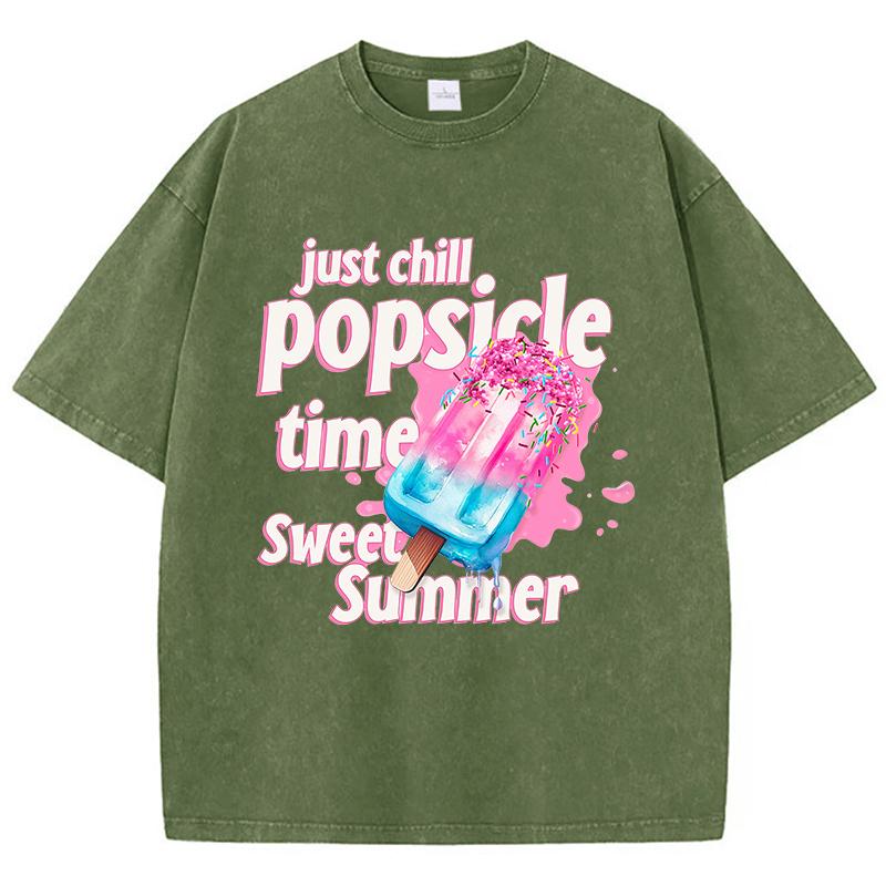 Just Chill Popsicle Time Sweet Summer Cotton Washed TShirt Women Oversize Tops Casual ONeck Distressed T Shirt Hip Hop Clothes S
Just Chill Popsicle Time Sweet Summer Cotton Washed TShirt Women Oversize Tops Casual ONeck Distressed T Shirt Hip Hop Clothes S