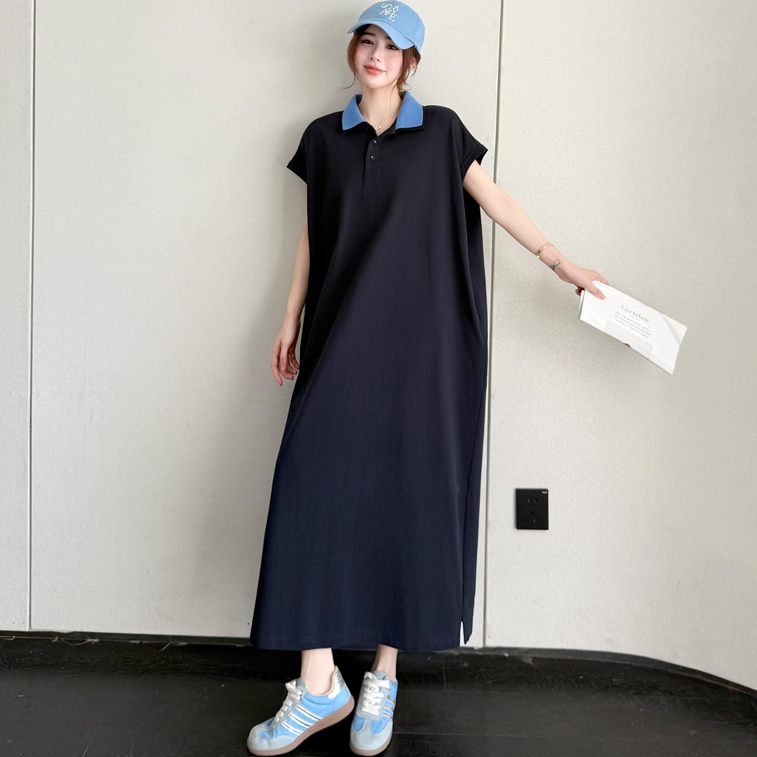 Summer Loose Cotton Polo Collar Dress - Elegant Casual Long Skirt 2XL темно-синий
Summer Loose Cotton Polo Collar Dress - Elegant Casual Long Skirt 2XL темно-синий