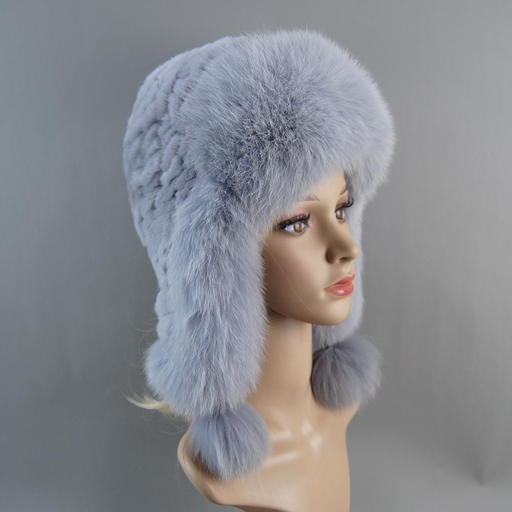 New Winter Hats for Women Real Fox Fur Bomber Hat Elastic Knitted Luxury Lady Real Rex Rabbit Fur Beanie Hat With Ear Protectors One Size світло-сірого кольору
New Winter Hats for Women Real Fox Fur Bomber Hat Elastic Knitted Luxury Lady Real Rex Rabbit Fur Beanie Hat With Ear Protectors One Size світло-сірого кольору
