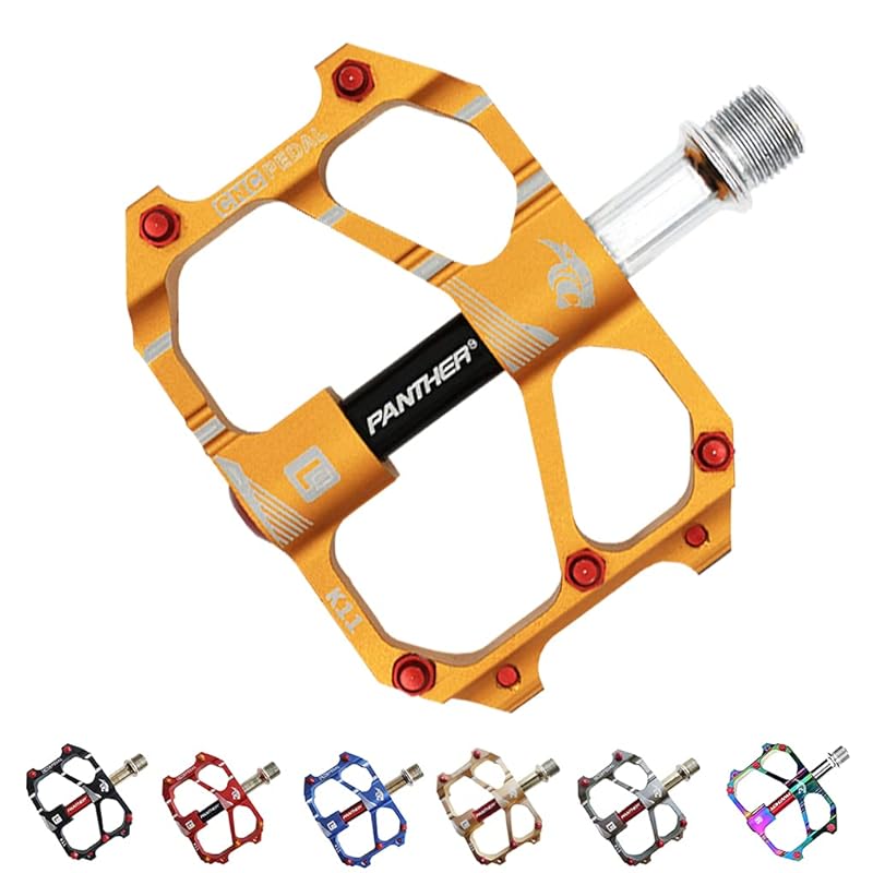 PANTHER (Panther) bicycle pedals Made in Taiwan Equipped with 3 sealed bearings 9/16 inch color anodized CNC machining aluminum alloy chromoly shaft
PANTHER (Panther) bicycle pedals Made in Taiwan Equipped with 3 sealed bearings 9/16 inch color anodized CNC machining aluminum alloy chromoly shaft