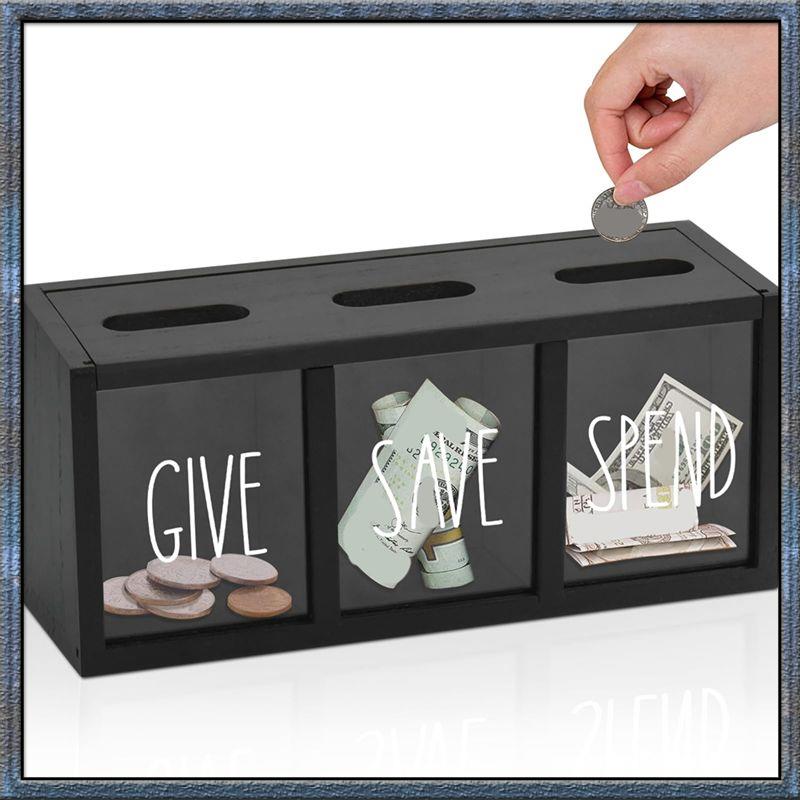 Aug. Wooden Give Save Spend Money Saving Box For Kids, Countertop Kid Piggy Bank For Daily Cash, Wall-Mount Kids Bank Durable Bl чёрный
Aug. Wooden Give Save Spend Money Saving Box For Kids, Countertop Kid Piggy Bank For Daily Cash, Wall-Mount Kids Bank Durable Bl чёрный