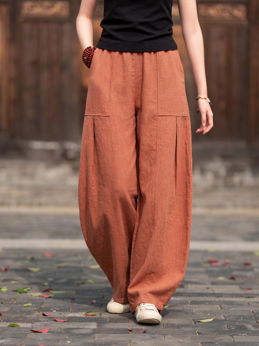 Women Vintage Bloomers Pants Solid Color Elastic Waist Pockets Trousers Spring Autumn Loose Women Cotton Pants One Size бежевий
Women Vintage Bloomers Pants Solid Color Elastic Waist Pockets Trousers Spring Autumn Loose Women Cotton Pants One Size бежевий