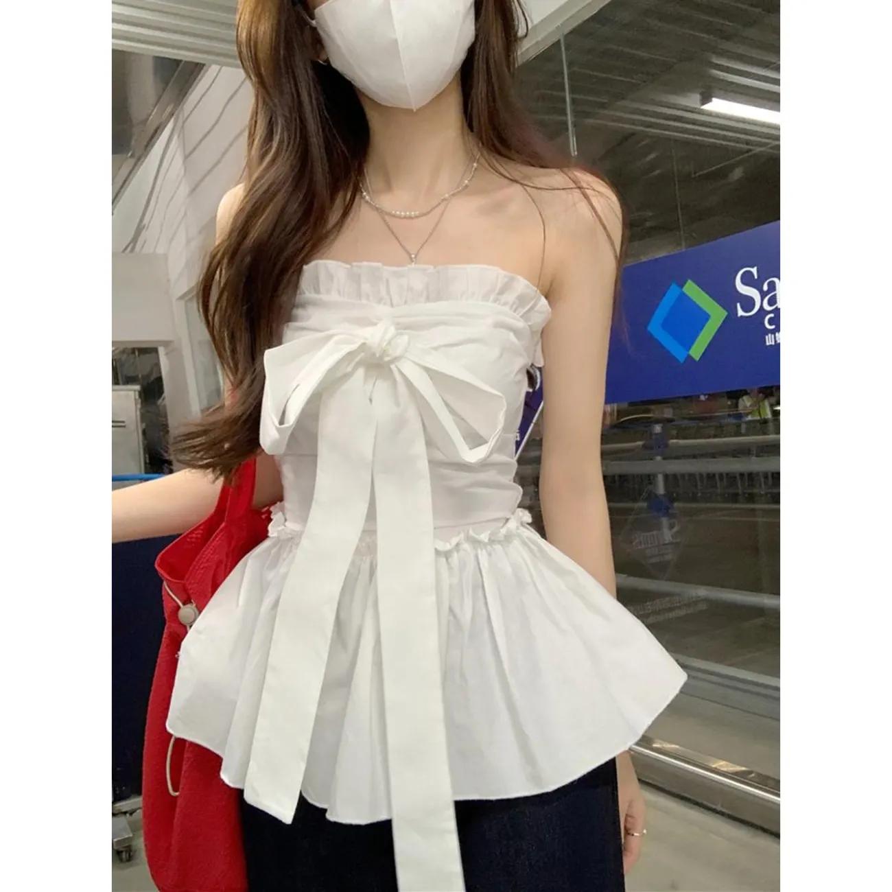 Women s Clothing SpicySweet Style Ruffle Bow Tie Halter Top Slim Fit Versatile Top S білий
Women s Clothing SpicySweet Style Ruffle Bow Tie Halter Top Slim Fit Versatile Top S білий