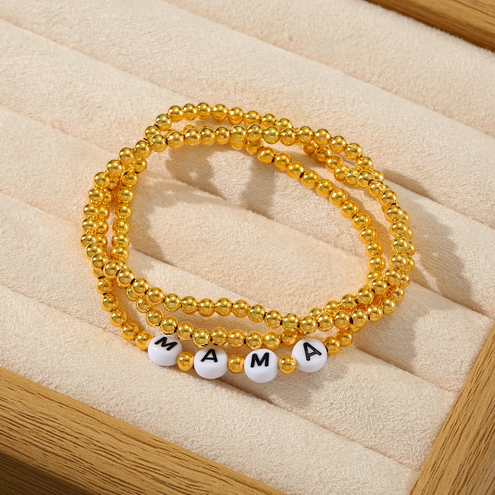 Golden Beaded MAMA Letter Charm Bracelet for Women Mother s Day Gift Jewelry 16cm
Golden Beaded MAMA Letter Charm Bracelet for Women Mother s Day Gift Jewelry 16cm
