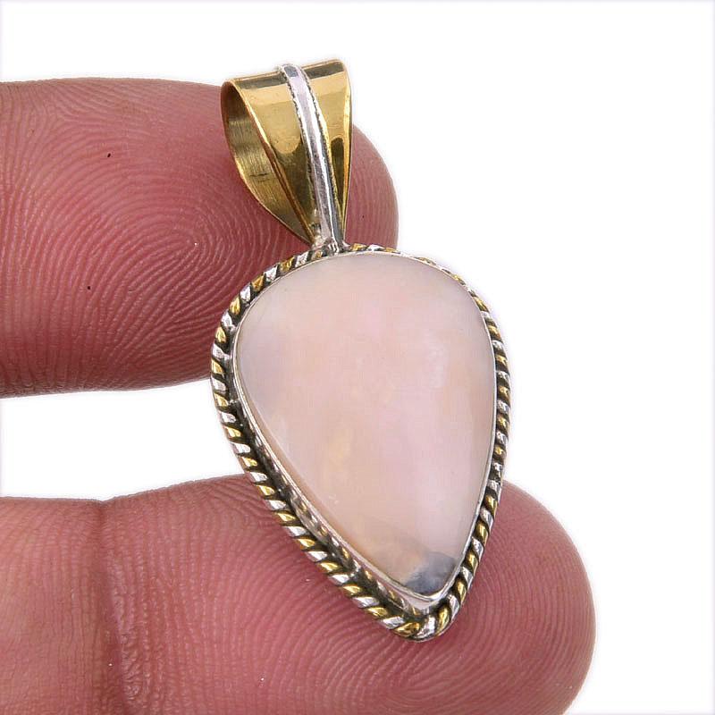 Natural Pink Opal Gemstone 925 Solid Sterling Silver Two Tone Pendant 1.50 L0Z47
Natural Pink Opal Gemstone 925 Solid Sterling Silver Two Tone Pendant 1.50 L0Z47