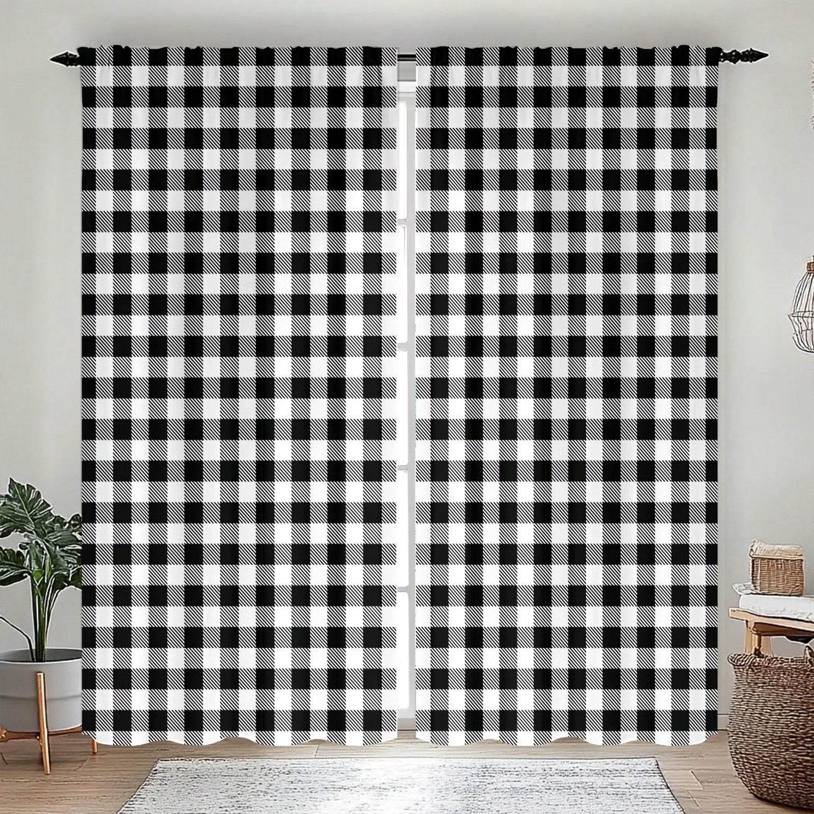 2 Pack Fashion Black and White Buffalo Plaid Printed Curtain Geometric Artwork Design Modern Home Decor 100*130 Grommet Top 1pcs
2 Pack Fashion Black and White Buffalo Plaid Printed Curtain Geometric Artwork Design Modern Home Decor 100*130 Grommet Top 1pcs