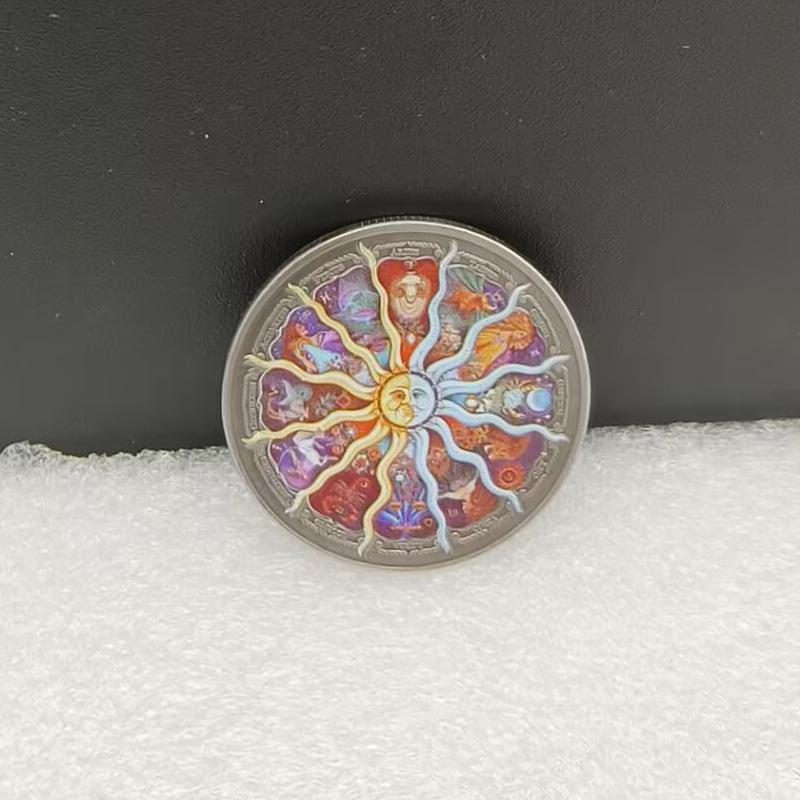 Twelve Constellations Sun Moon God Lucky Coin Ancient Blue Copper Colored Commemorative Medal European and American Colored Coin
Twelve Constellations Sun Moon God Lucky Coin Ancient Blue Copper Colored Commemorative Medal European and American Colored Coin
