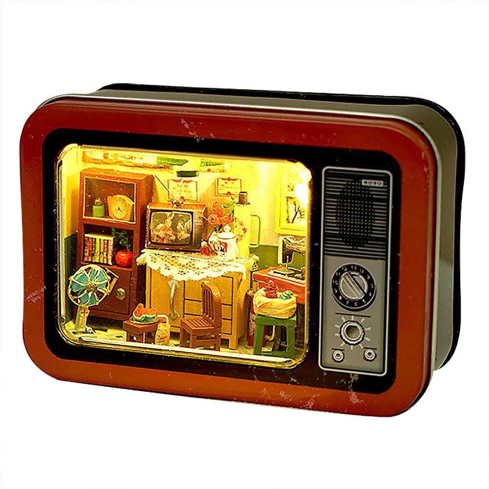 moin moin Dollhouse Miniature Handmade Kit Set Palm-sized Tin Trinket Box Showa TV Inside Japanese Retro TV Type Red Parents Living Room LED Light
moin moin Dollhouse Miniature Handmade Kit Set Palm-sized Tin Trinket Box Showa TV Inside Japanese Retro TV Type Red Parents Living Room LED Light